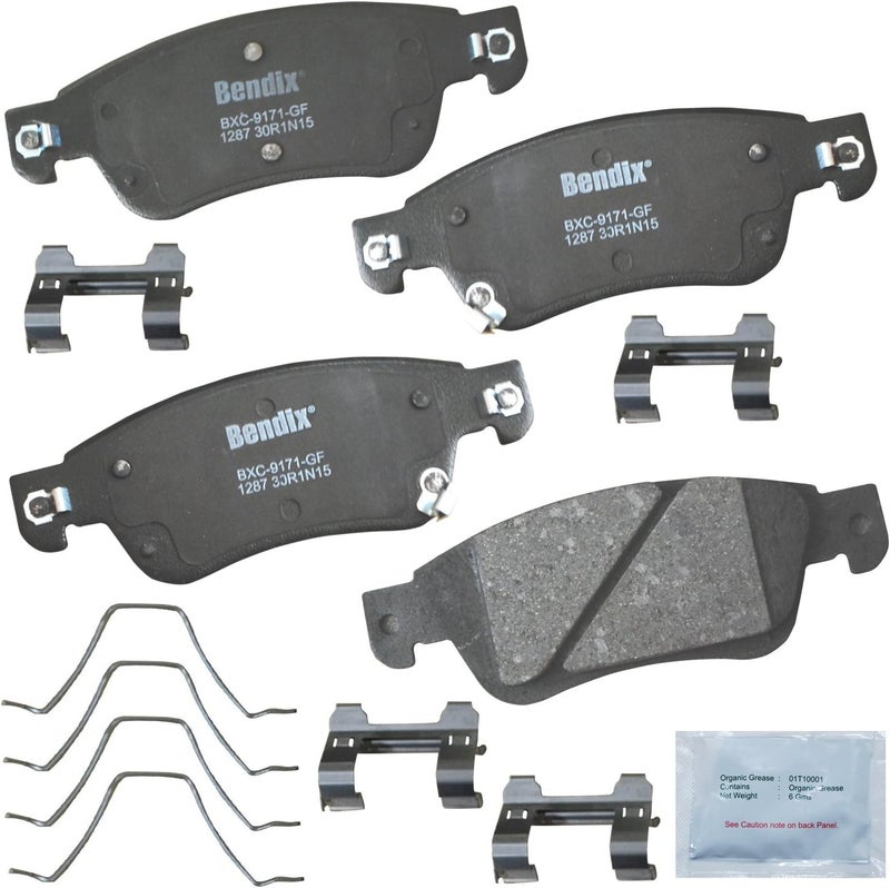 Bendix Priority1 CFC1287 Ceramic Front Brake Pads for INFINITI G35 2008-2007, G37 2013-2008, Q60 2015-2014 - Image 1